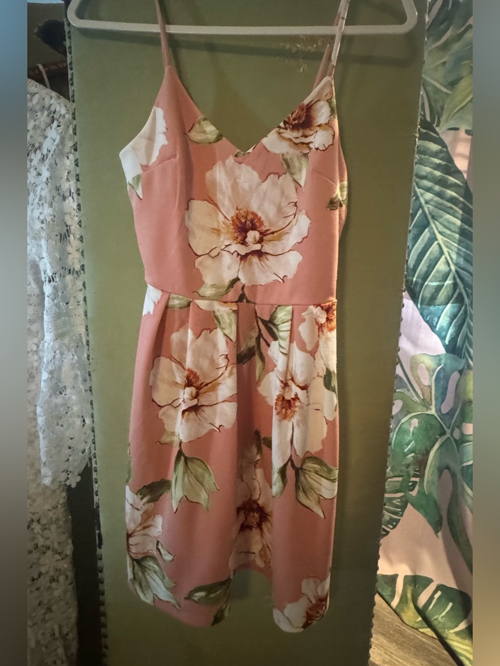 Monteau Rose Pink Floral Midi Dress